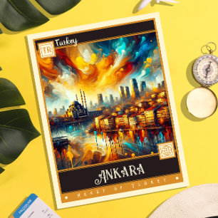 Ankara, Türkei   Vintage Malerei Postkarte