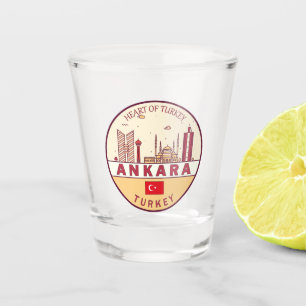 Ankara Turkey Skyline Emblem Schnapsglas