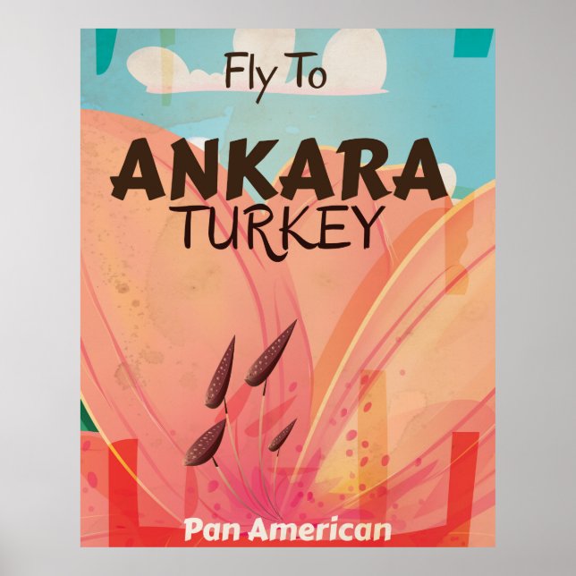 Ankara Turkey Vintage Travel Poster (Vorne)