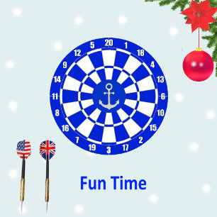 Anker auf blau-weißem Dartboard Dartscheibe