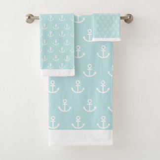 Anker auf Light Blue Badhandtuch Set