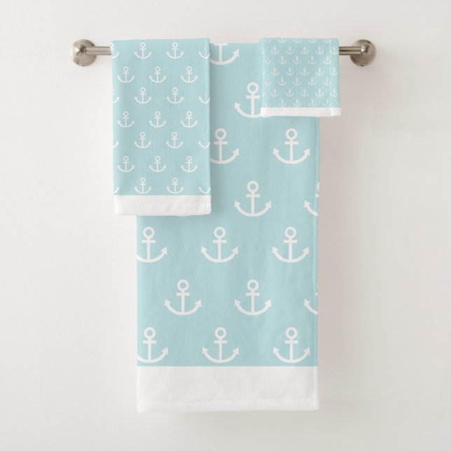 Anker auf Light Blue Badhandtuch Set (Insitu)