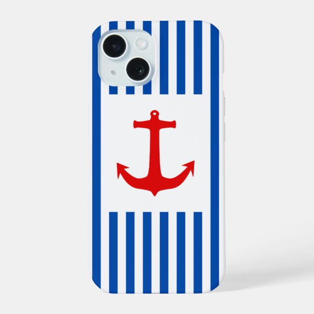 Anker Away Phone Case (Rot und Blau) iPhone 15 Hülle (Rückseite)