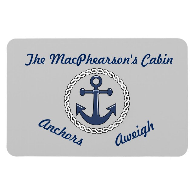Anker Aweigh Gray Stateroom Door Marker Magnet (Horizontal)