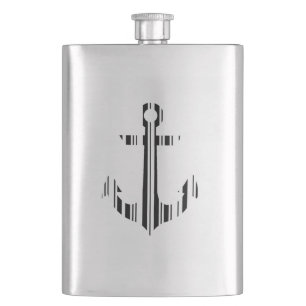 ANKER BAR CODE Boot Barcode Muster Design Flachmann
