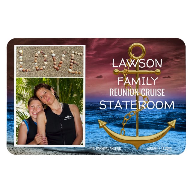 Anker Cruise Stateroom Door Marker Wiedersehen Fot Magnet (Horizontal)