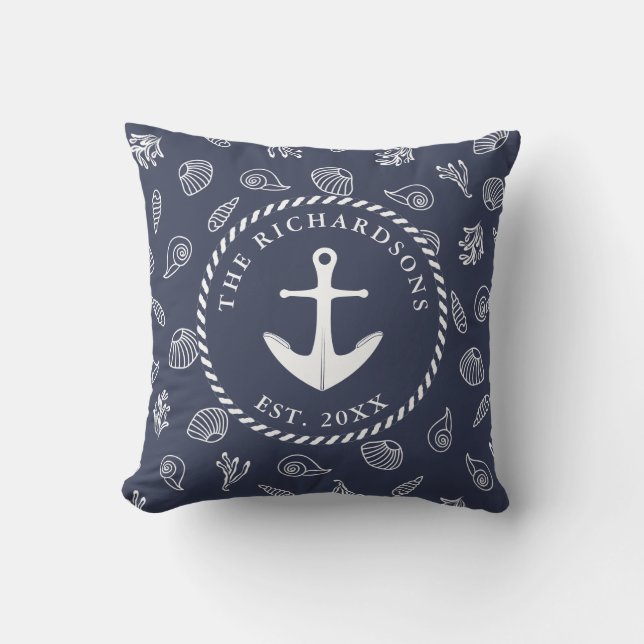 Anker der blauen blauen Navy Kissen (Vorderseite)