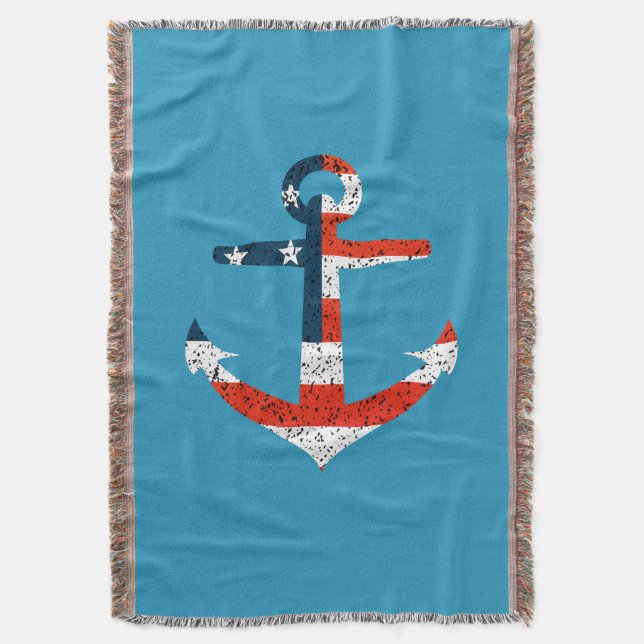 Anker der großen amerikanischen Flagge Decke (Vorderseite Vertikal)