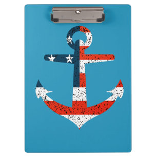 Anker der großen amerikanischen Flagge Klemmbrett
