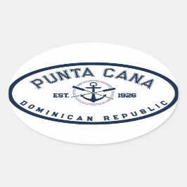 Anker der Marinearena Punta Cana Dominikanische Re Ovaler Aufkleber