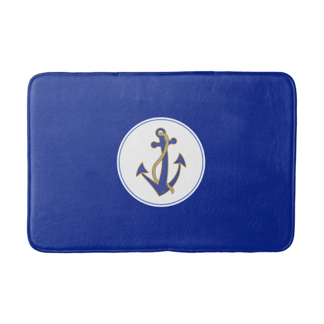 Anker der Nautischen Marine mit Goldseil Bath Mats Badematte (Vorderseite)
