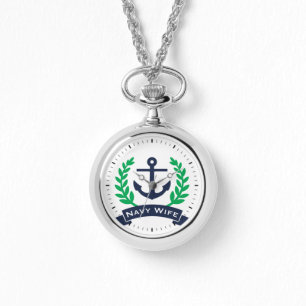 Anker der Navy-Ehefrau Armbanduhr