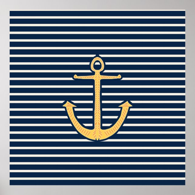 Anker der Navy Stripes Poster (Vorne)