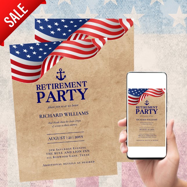 Anker der Rustikalen Flagge der US-Marine Einladung (Von Creator hochgeladen)