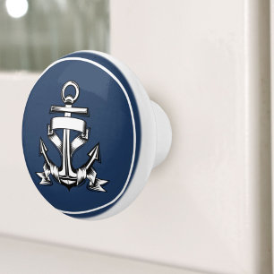 Anker des Blue Beach House Nautical Coastal Keramikknauf