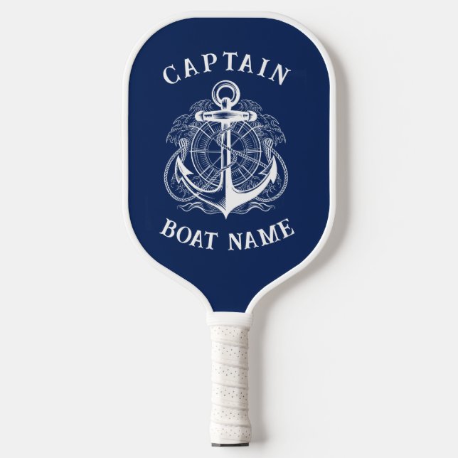 Anker des personalisierten Schiffskapitäns Pickleball Schläger (Vorderseite)