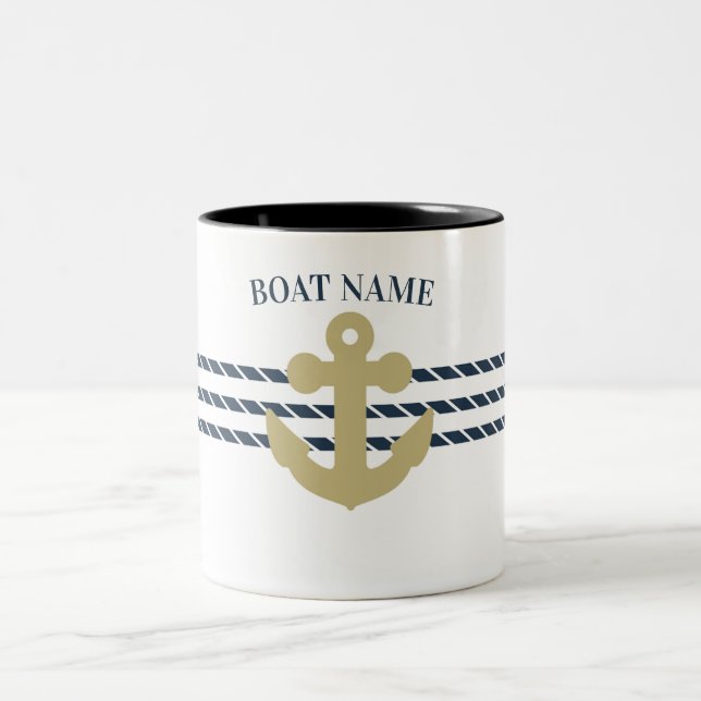 Anker des Schiffes, Seil Zweifarbige Tasse (Mittel)