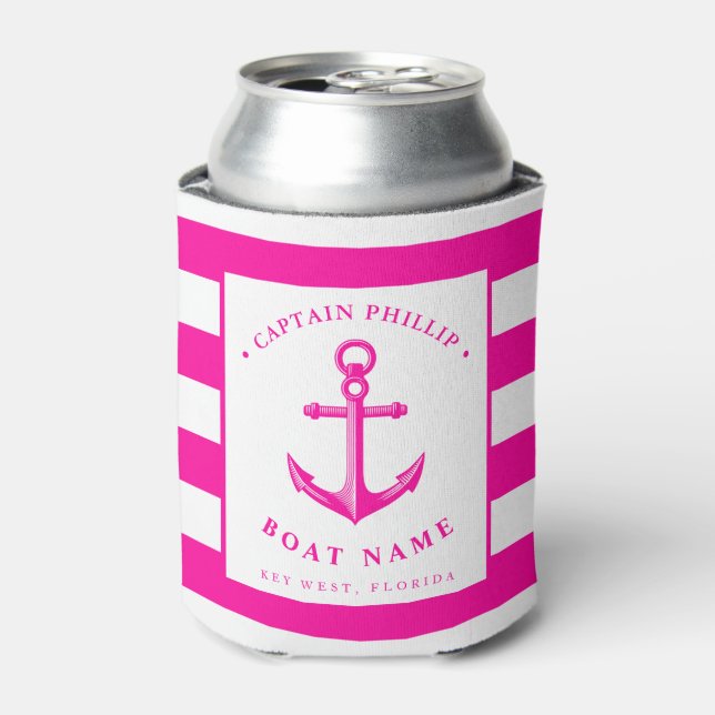 Anker des Schiffskapitän heiß rosa Dosenkühler (Kanne Vorderseite)