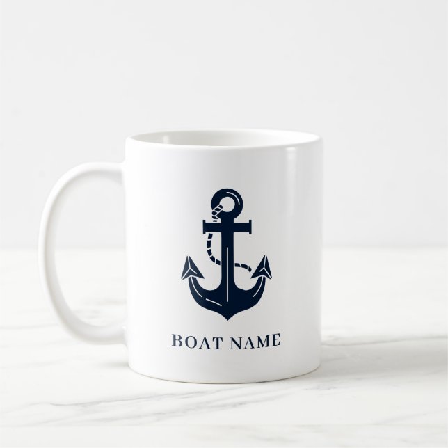 Anker für benutzerdefinierte Schiffsnamen Kaffeetasse (Links)