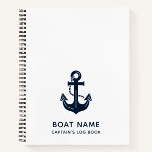 Anker für den Namen des nautischen Blue Boots Notizbuch