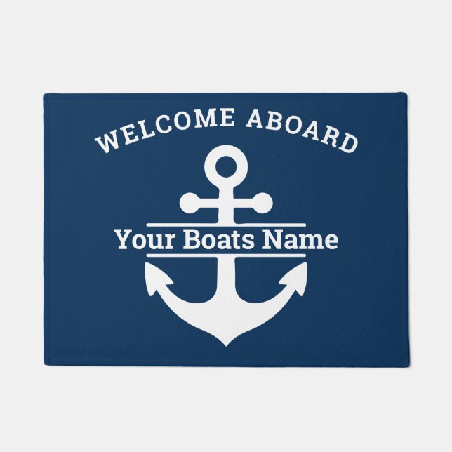 Anker für den Namen des Schiffes der benutzerdefin Fußmatte (Vorderseite)