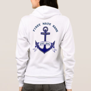 Anker für die erste Mate, benutzerdefinierte blaue Hoodie