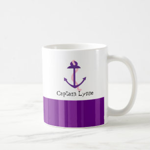 Anker für Lila Schiff Kaffeetasse