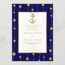 Anker, Goldperlen marineblaue Hochzeit