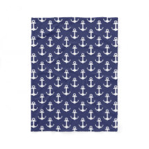 Anker-Marine-Blau - Fleece-Decke