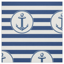 Anker-Marine-Blau-Weiß-Streifen Stoff