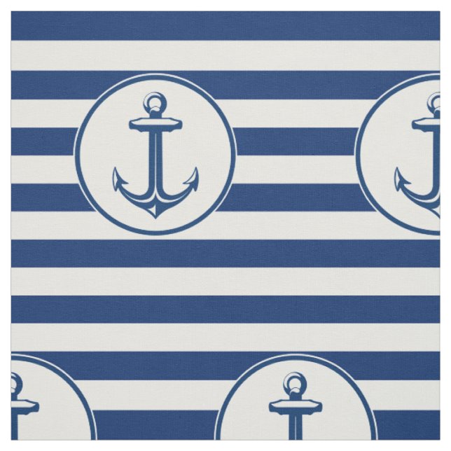 Anker-Marine-Blau-Weiß-Streifen Stoff (Muster)
