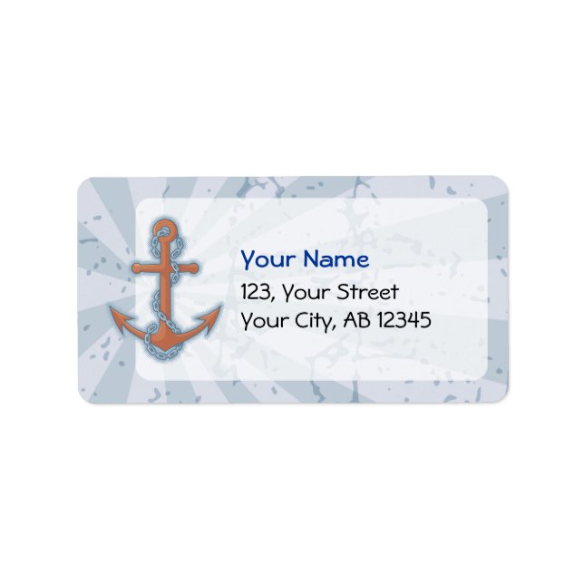 Anker mit Kette Adressaufkleber (Vorne)