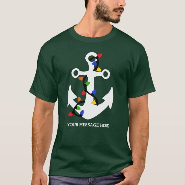 Anker mit Weihnachtslicht Nautic T-Shirt (Vorderseite)