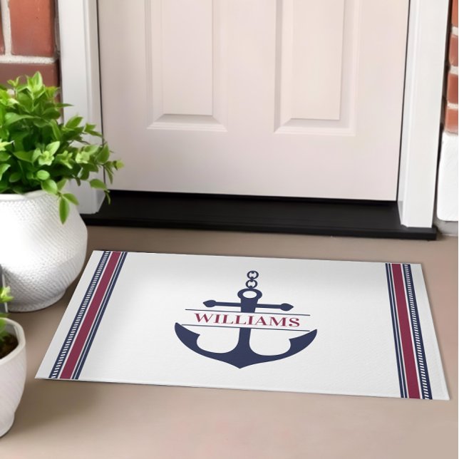 Anker Monogramm Nautisch Fußmatte (Nautical Welcome Mat)