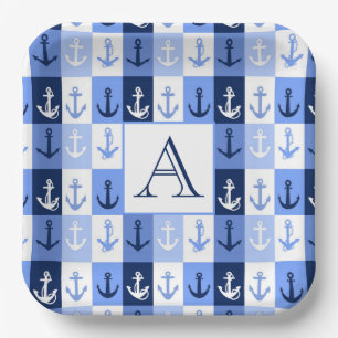 Anker Monogramm-Papierteller Pappteller