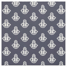 Anker-Muster-Gewebe in der Marine und im Weiß