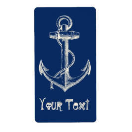 Anker Nautic Custom Label Geschenk Navy Blue White