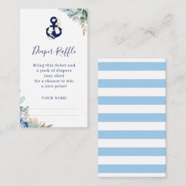 Anker Nautical Floral Baby Dusche Windeln Windeln  Begleitkarte