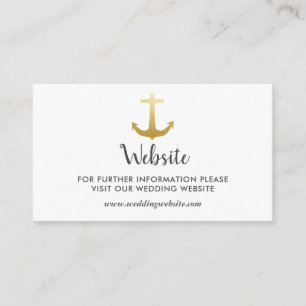 Anker Nautical Imitats Gold Foil   Hochzeitsseite Begleitkarte