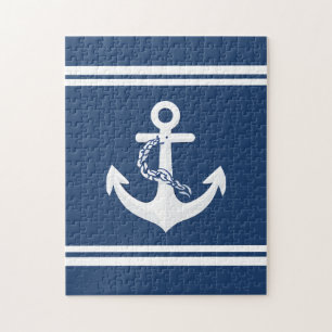 Anker Nautical Segeln Booten Weiß Navy Blau