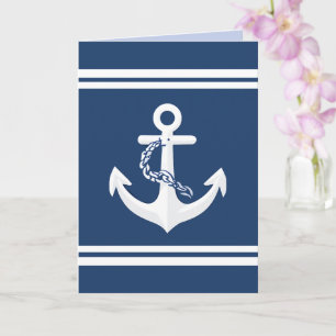 Anker Nautical Segeln Booten Weiß Navy Blau Karte