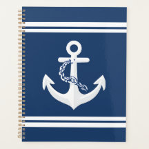 Anker Nautical Segeln Booten Weiß Navy Blau