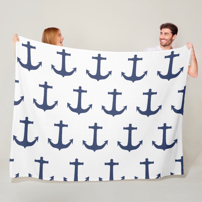 Anker nautische Küstenvibes Fleecedecke (Beispiel)