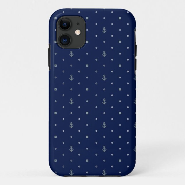 Anker Polka Punkte Muster Case-Mate iPhone Hülle (Rückseite)