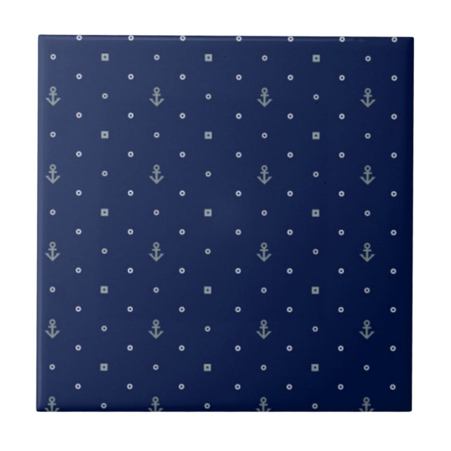 Anker Polka Punkte Muster Fliese (Vorderseite)