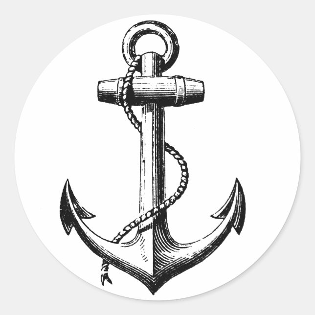 Anker Runder Aufkleber (Vorderseite)
