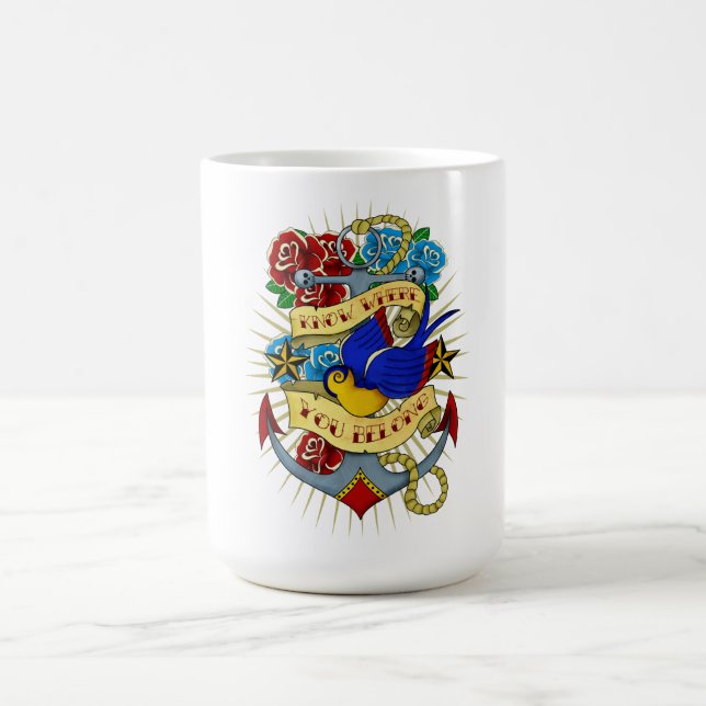 Anker, Schwalbe und Rosen Kaffeetasse (Mittel)