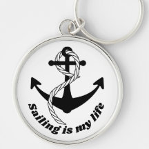 Anker schwarz weiß Sailing ist mein Leben
