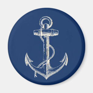 Anker-Seedekor-Magnet-Geschenk-Marine-Blau-Weiß Magnet