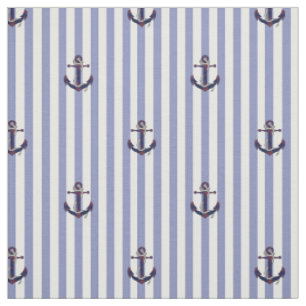 Anker/Seil der Nautischen Marine mit blauem Streif Stoff